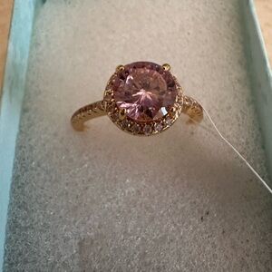 Elegant Pink and Gold Ring (18k gold filled)